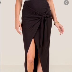 Black Wrap Maxi Skirt